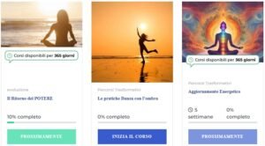 Elenco dei corsi nell'area personale